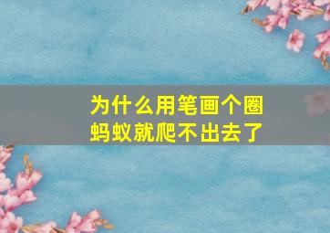 为什么用笔画个圈蚂蚁就爬不出去了