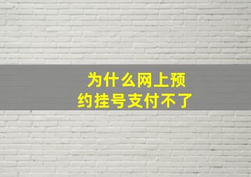 为什么网上预约挂号支付不了