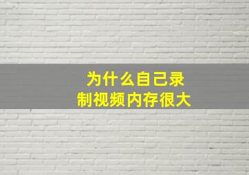 为什么自己录制视频内存很大