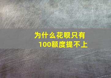 为什么花呗只有100额度提不上