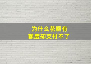 为什么花呗有额度却支付不了