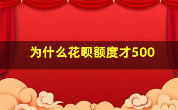 为什么花呗额度才500