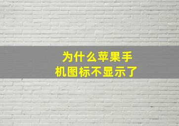 为什么苹果手机图标不显示了