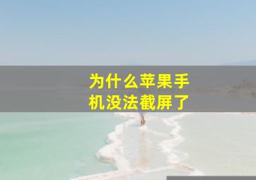 为什么苹果手机没法截屏了