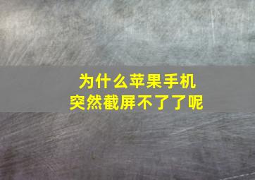 为什么苹果手机突然截屏不了了呢