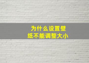 为什么设置壁纸不能调整大小