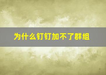 为什么钉钉加不了群组