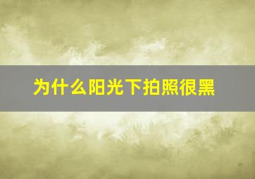 为什么阳光下拍照很黑