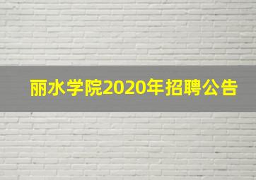 丽水学院2020年招聘公告