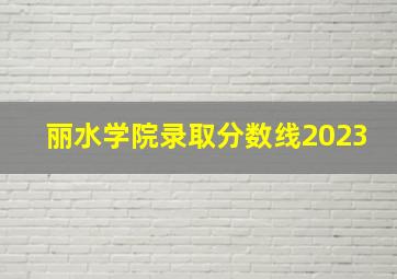 丽水学院录取分数线2023