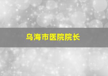 乌海市医院院长