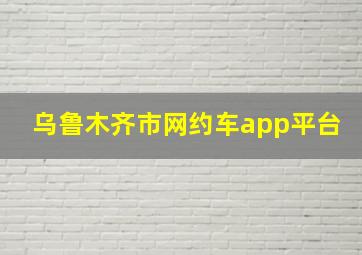 乌鲁木齐市网约车app平台