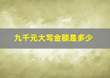 九千元大写金额是多少