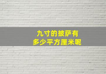 九寸的披萨有多少平方厘米呢