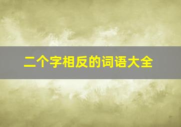 二个字相反的词语大全