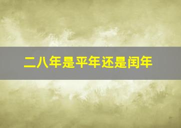 二八年是平年还是闰年