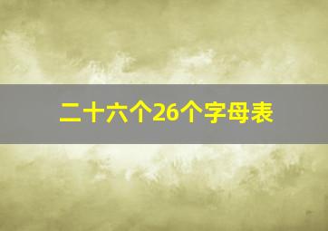 二十六个26个字母表