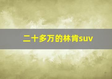 二十多万的林肯suv