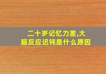 二十岁记忆力差,大脑反应迟钝是什么原因