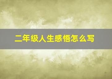 二年级人生感悟怎么写