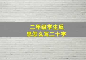 二年级学生反思怎么写二十字