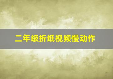 二年级折纸视频慢动作