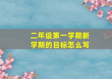 二年级第一学期新学期的目标怎么写