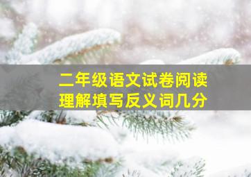 二年级语文试卷阅读理解填写反义词几分