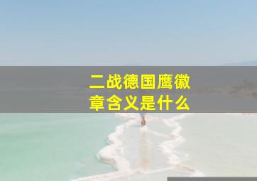 二战德国鹰徽章含义是什么