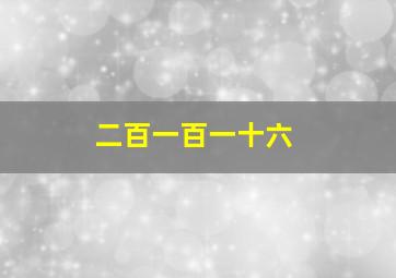 二百一百一十六