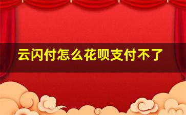 云闪付怎么花呗支付不了