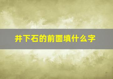 井下石的前面填什么字