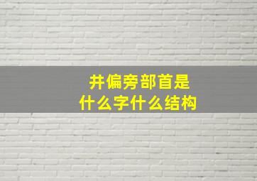 井偏旁部首是什么字什么结构