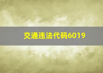 交通违法代码6019