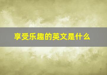 享受乐趣的英文是什么