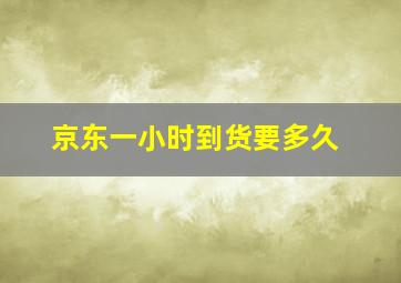 京东一小时到货要多久