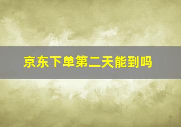 京东下单第二天能到吗