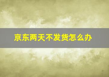 京东两天不发货怎么办