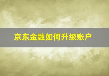 京东金融如何升级账户