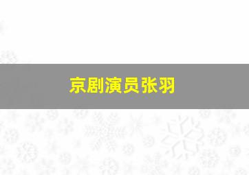 京剧演员张羽