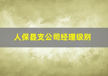 人保县支公司经理级别