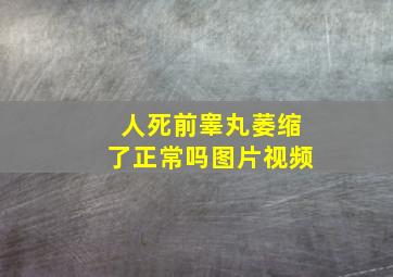 人死前睾丸萎缩了正常吗图片视频