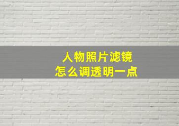 人物照片滤镜怎么调透明一点