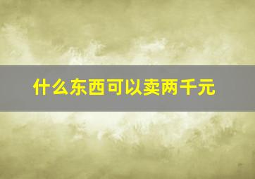 什么东西可以卖两千元