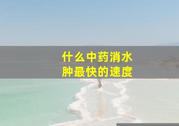 什么中药消水肿最快的速度