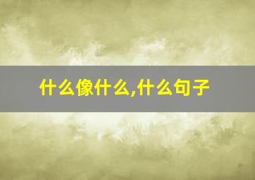 什么像什么,什么句子