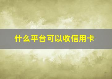 什么平台可以收信用卡