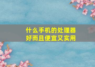 什么手机的处理器好而且便宜又实用