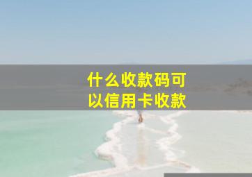 什么收款码可以信用卡收款