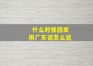 什么时候回家用广东话怎么说